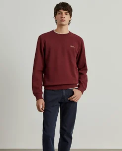 Sweater decote redondo em malha piqué