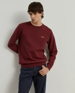 Sweater decote redondo em malha piqué