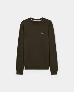 Sweater decote redondo em malha piqué