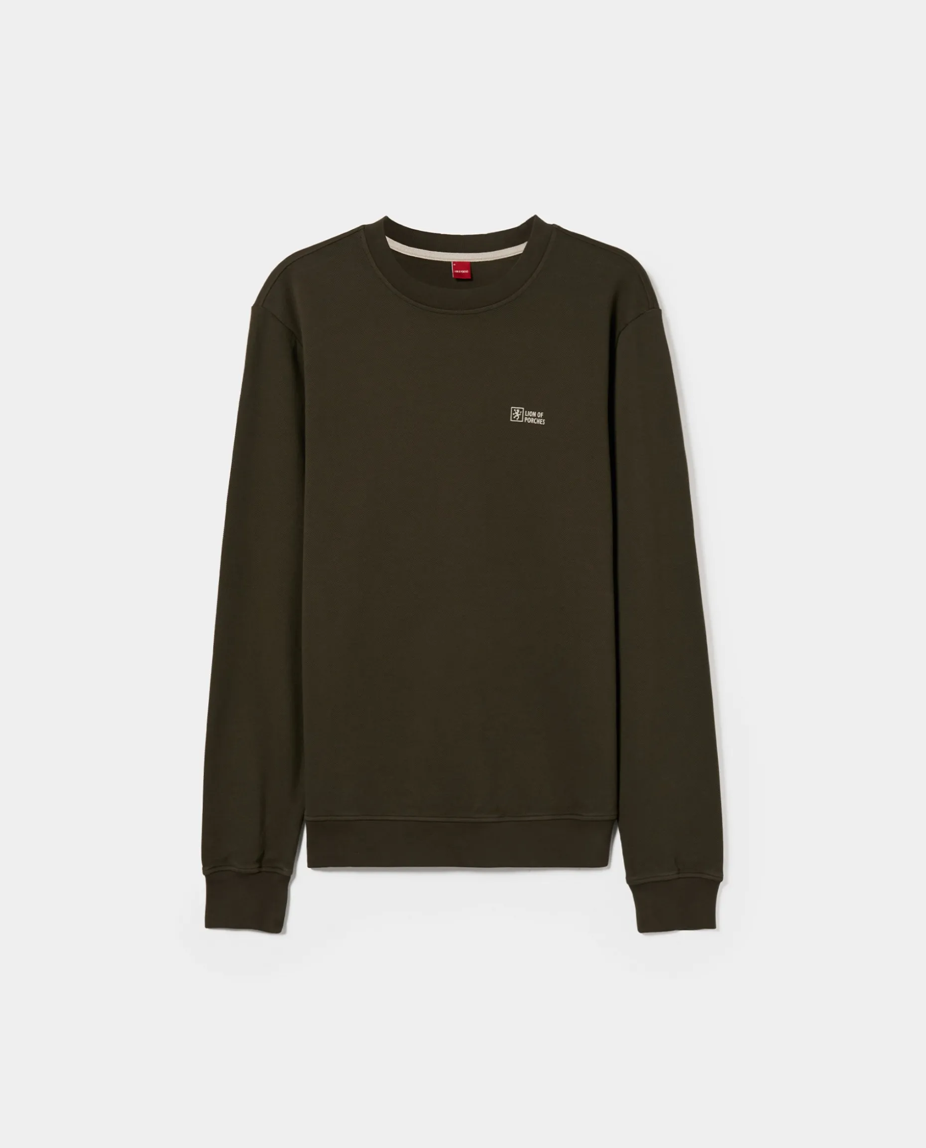 Sweater decote redondo em malha piqué