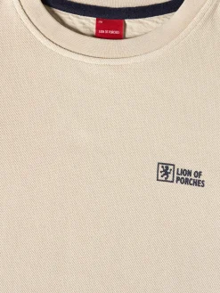 Sweater decote redondo em malha piqué