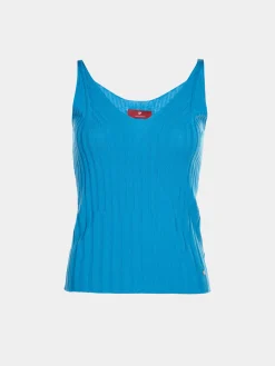 Top de malha canelada