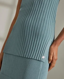 Top para mulher halter em malha estruturada