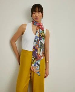 Top sem mangas com fita tropical