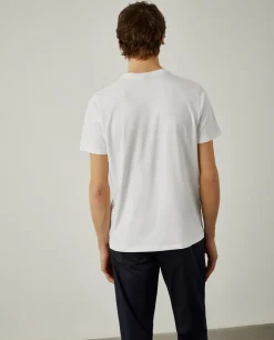 T-shirt 100% algodão com barra em contraste