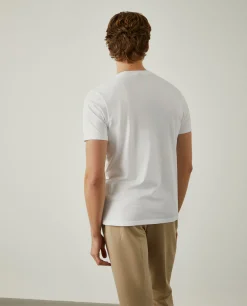 T-shirt 100% algodão com barra em contraste