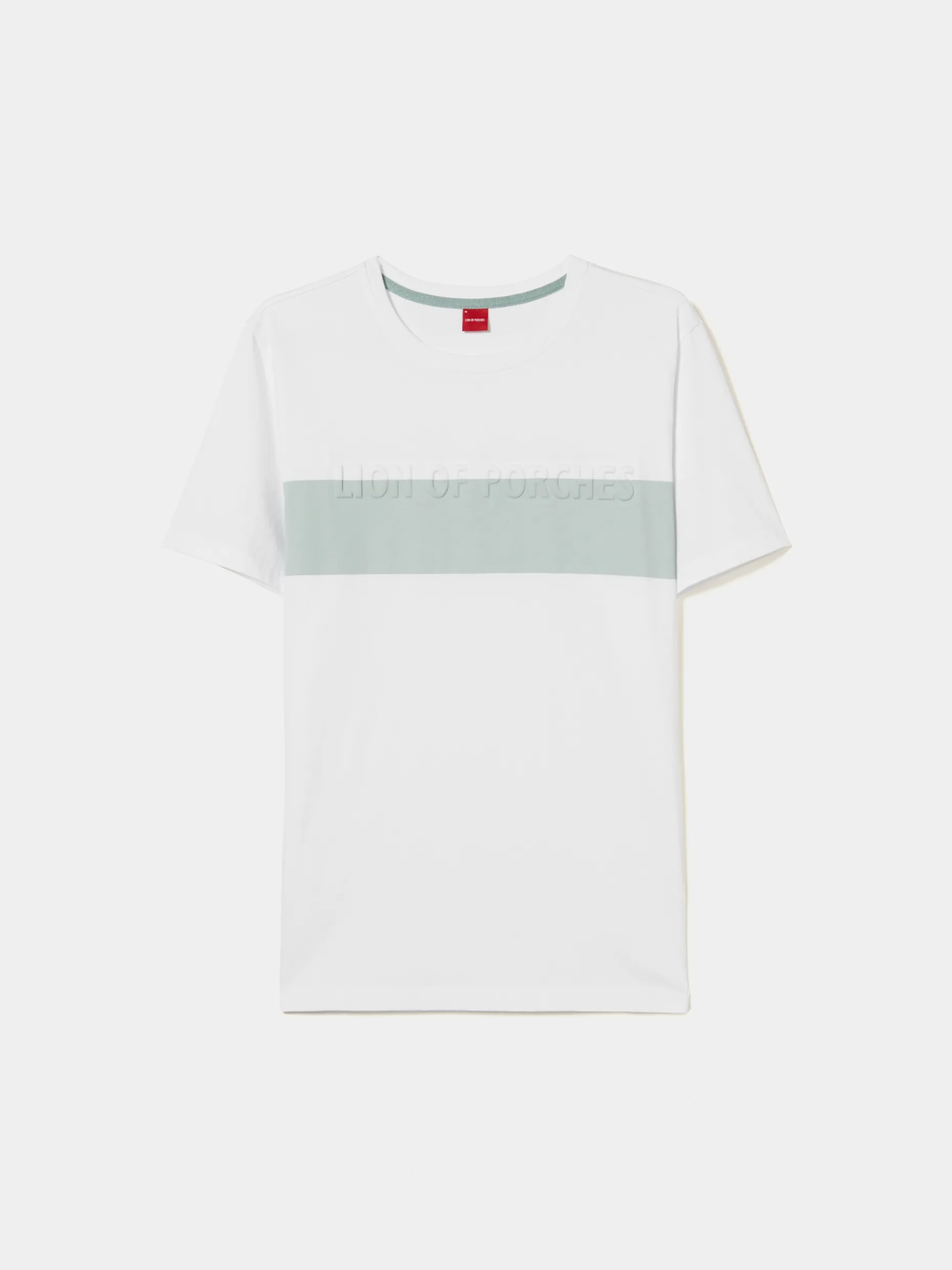 T-shirt 100% algodão com barra em contraste