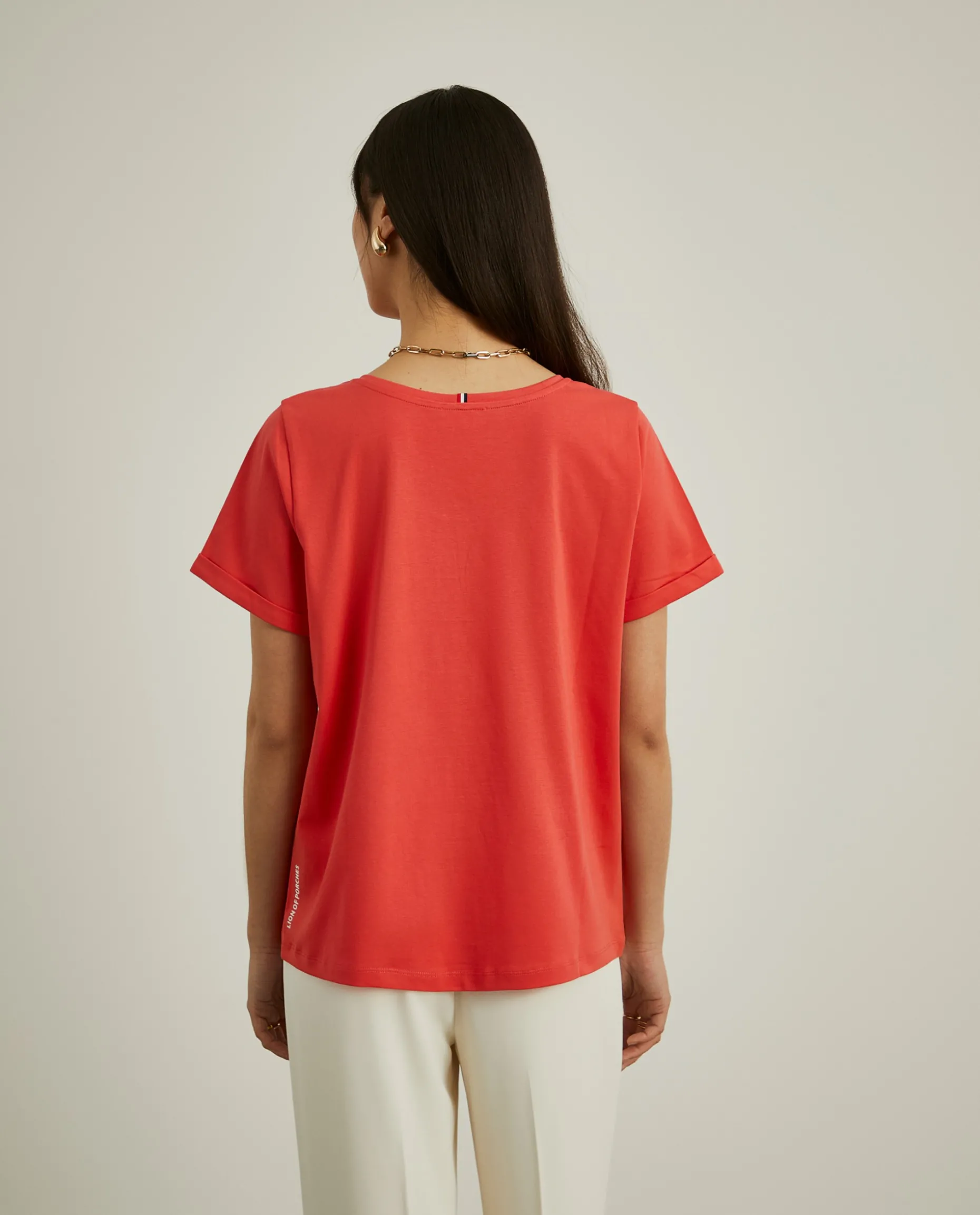 T-shirt básica de algodão