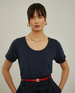 T-shirt básica de algodão