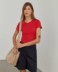 T-shirt básica de algodão