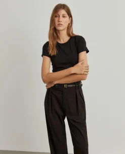 T-shirt básica de algodão