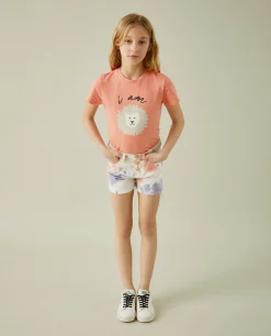 T-shirt com estampado de leão