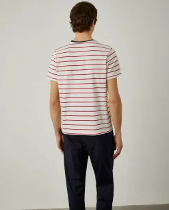 T-shirt com padrão de riscas 100% algodão