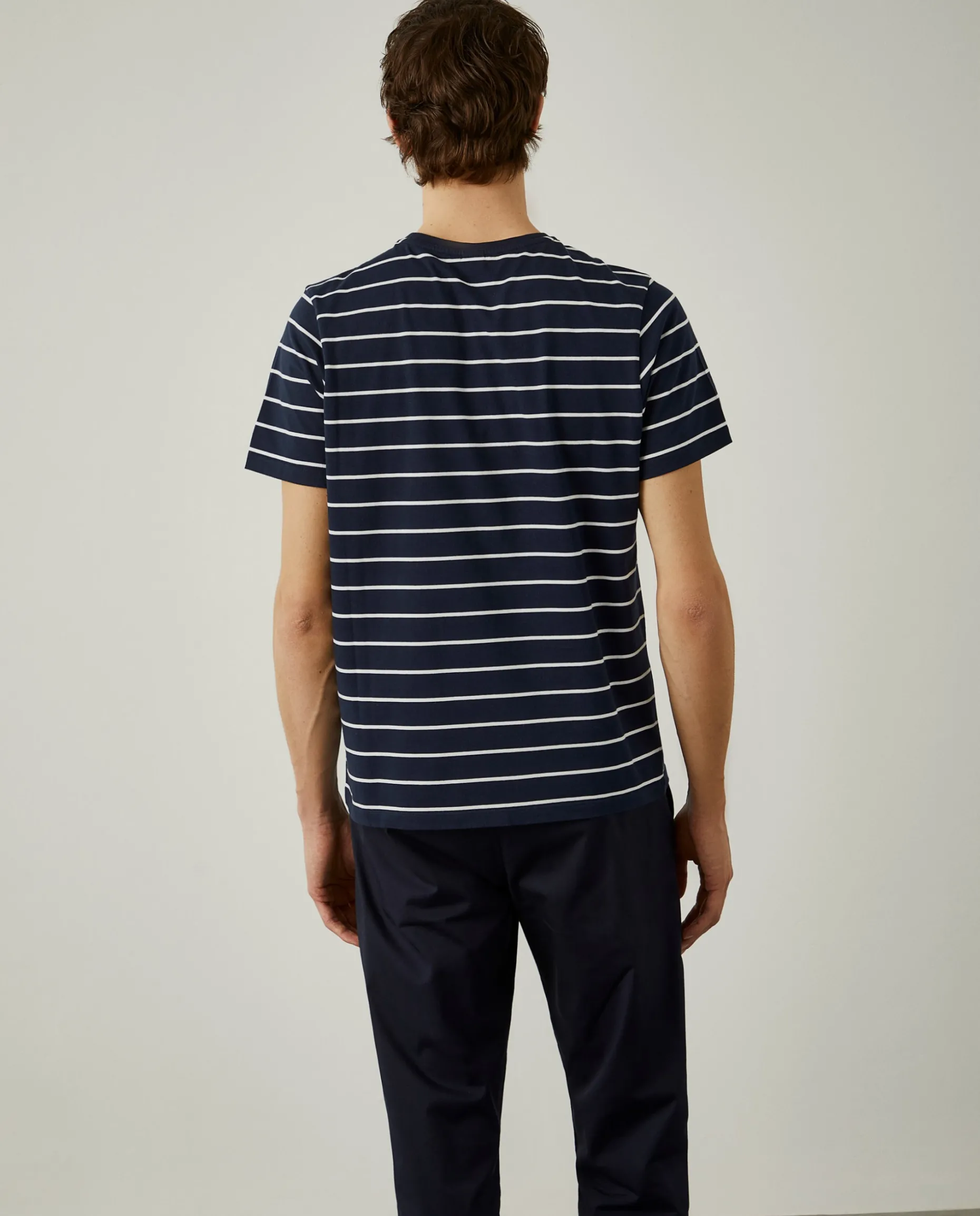 T-shirt com padrão de riscas 100% algodão