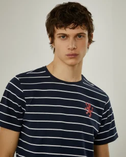 T-shirt com padrão de riscas 100% algodão