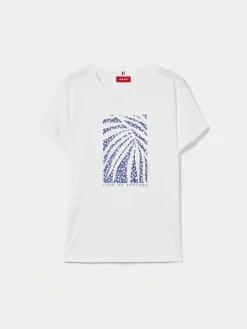 T-shirt de algodão com estampado