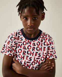 T-shirt de algodão com logotipo all over