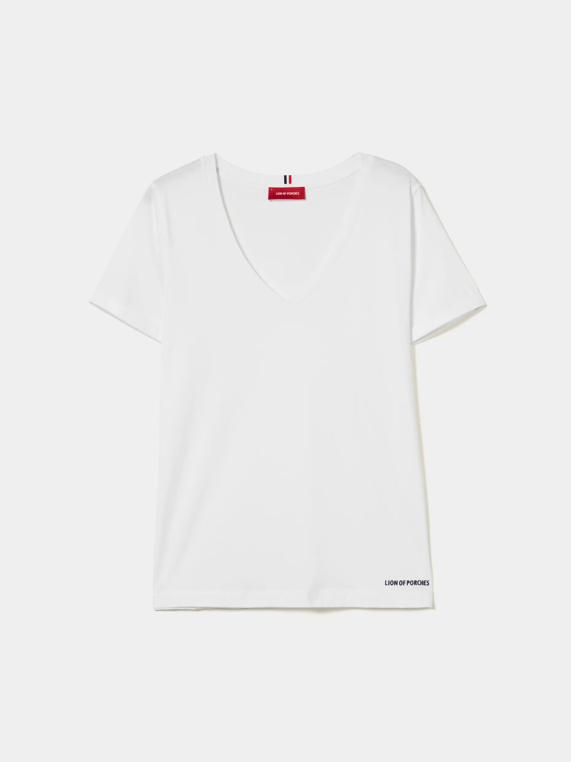 T-shirt de algodão decote em V