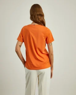 T-shirt de algodão decote em V