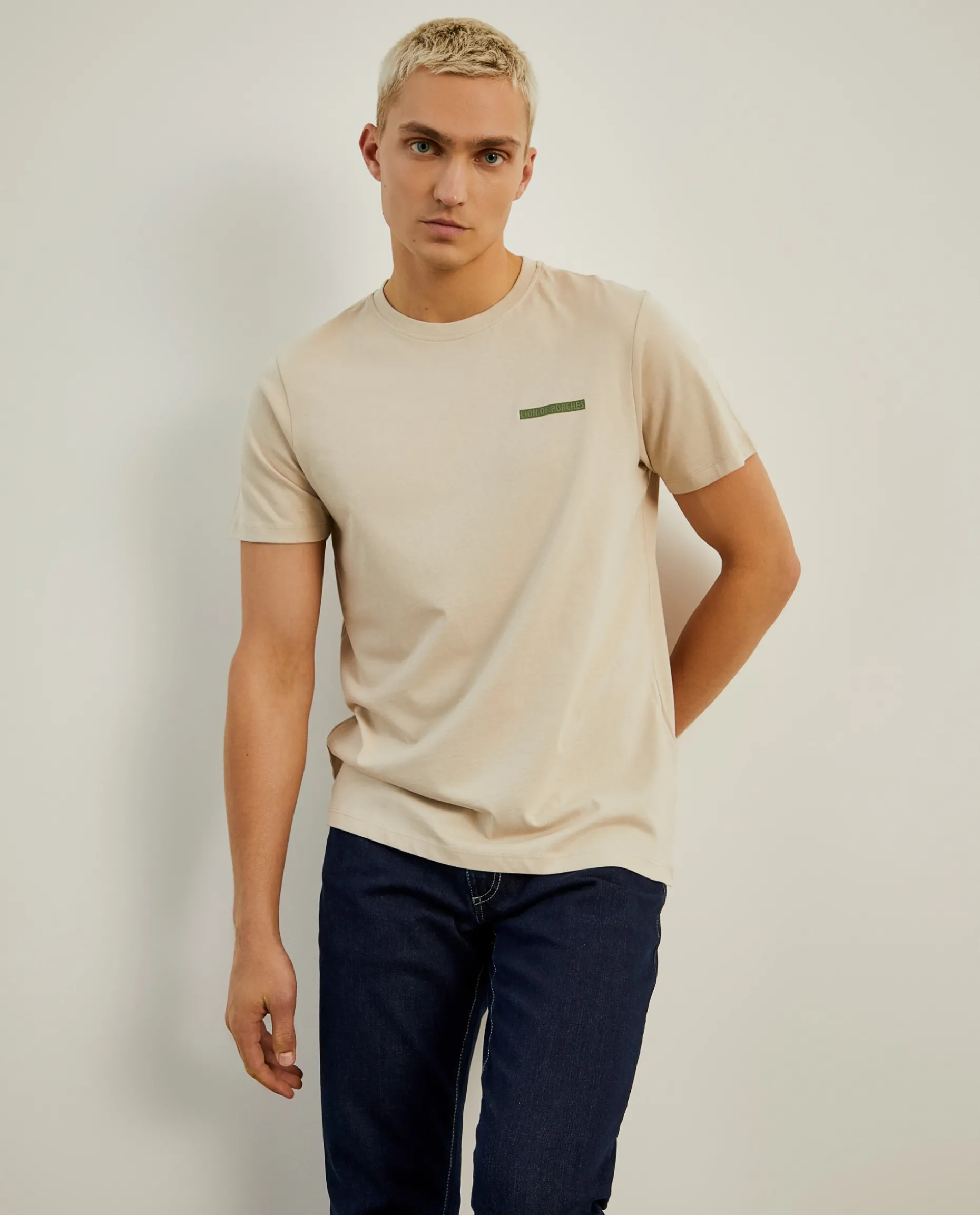 T-shirt de gola redonda 100% algodão