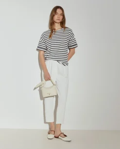 T-shirt de malha às riscas