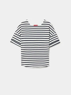 T-shirt de malha às riscas