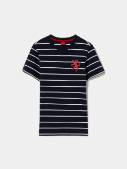 T-shirt de riscas 100% algodão