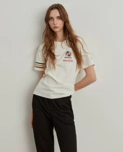 T-shirt feminina de algodão Lion x FDI