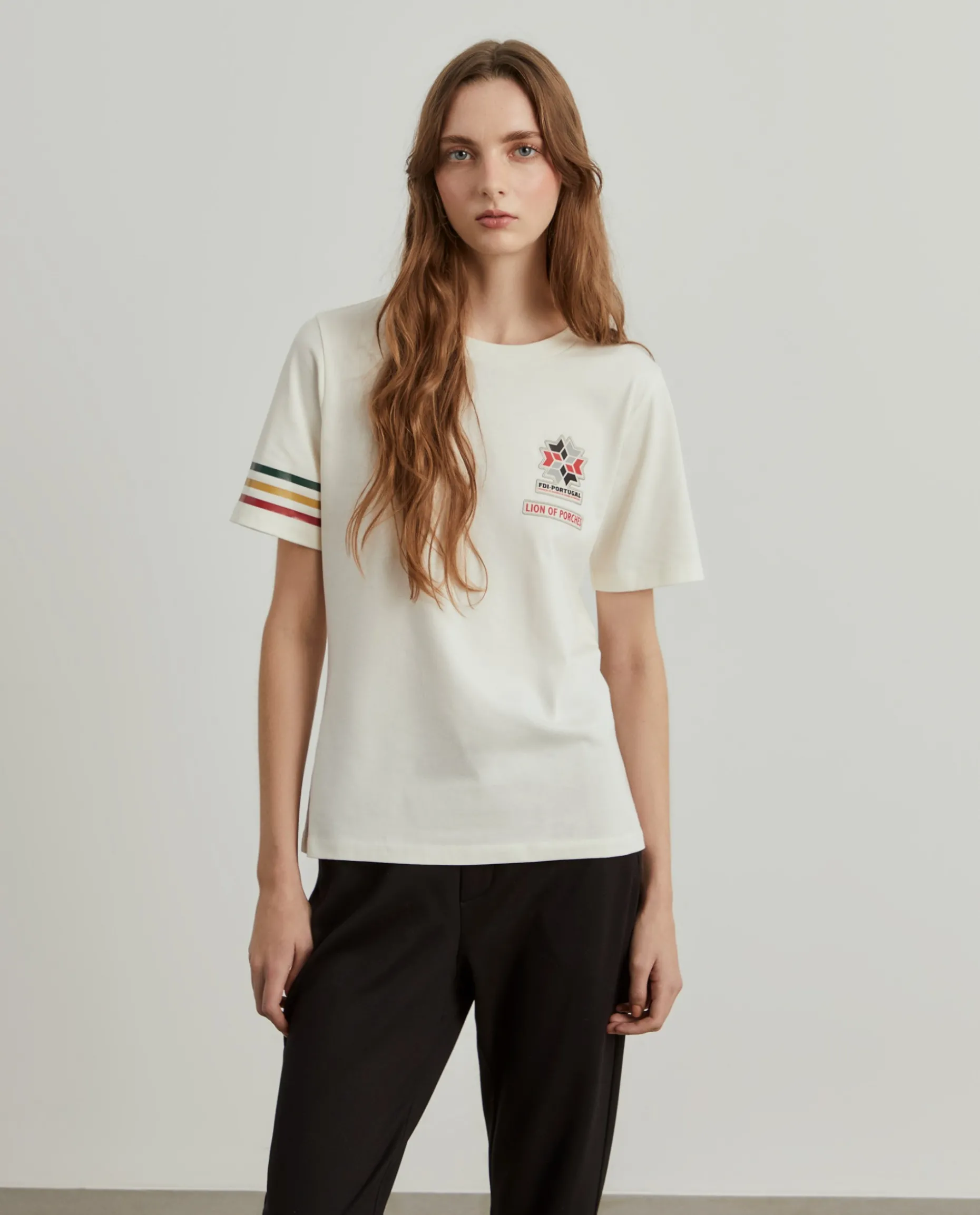 T-shirt feminina de algodão Lion x FDI