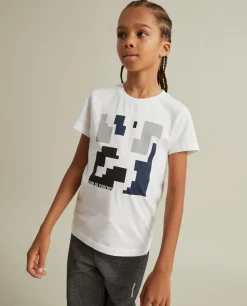 T-shirt manga curta com estampado