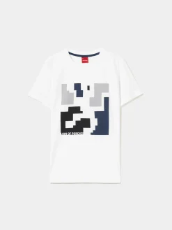 T-shirt manga curta com estampado