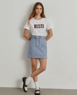 T-shirt manga curta com estampado