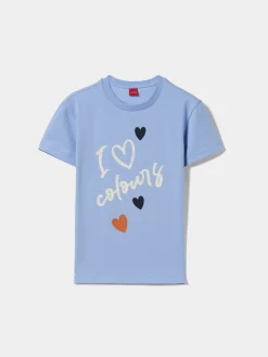 T-shirt manga curta com estampado