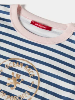 T-shirt às riscas com logotipo