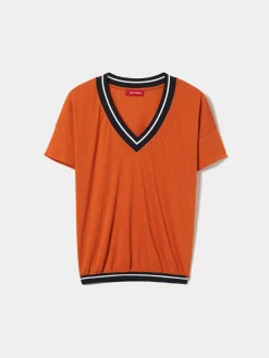 T-shirt tricolor manga curta