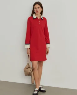 Vestido color block manga comprida