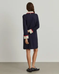 Vestido color block manga comprida