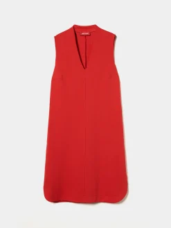 Vestido curto de malha sem mangas