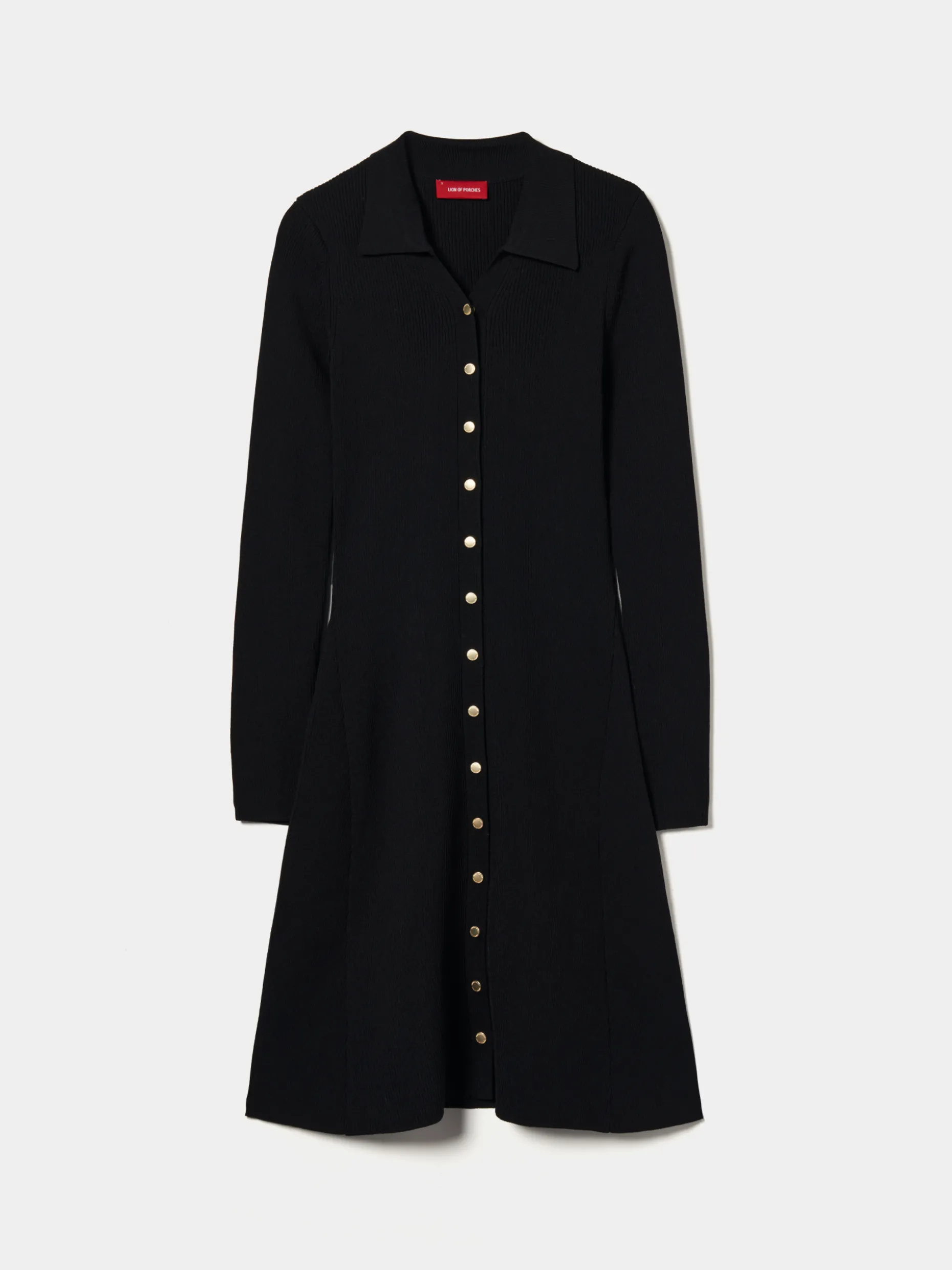 Vestido curto evasé de manga comprida