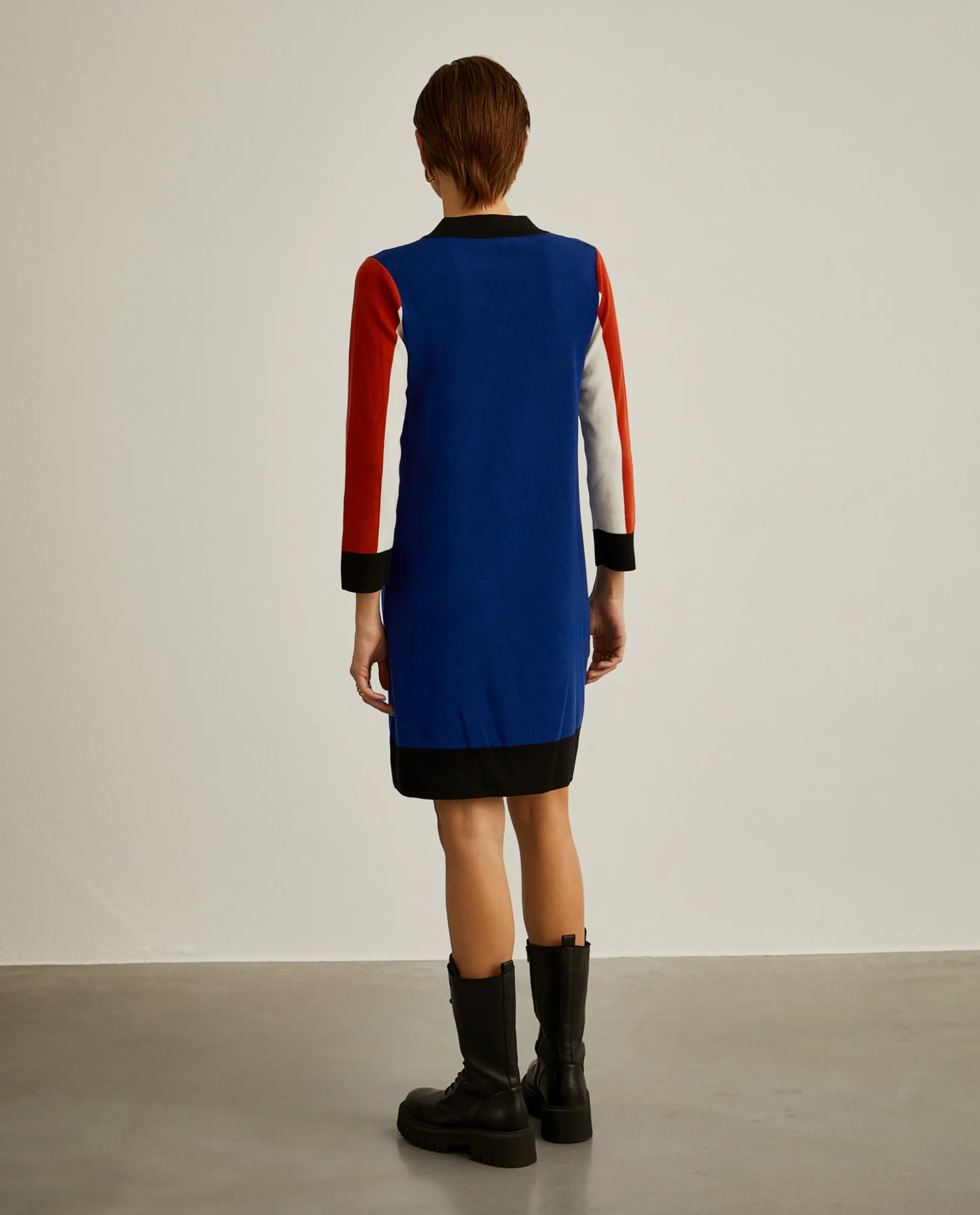 Vestido de malha colorblock