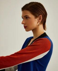 Vestido de malha colorblock