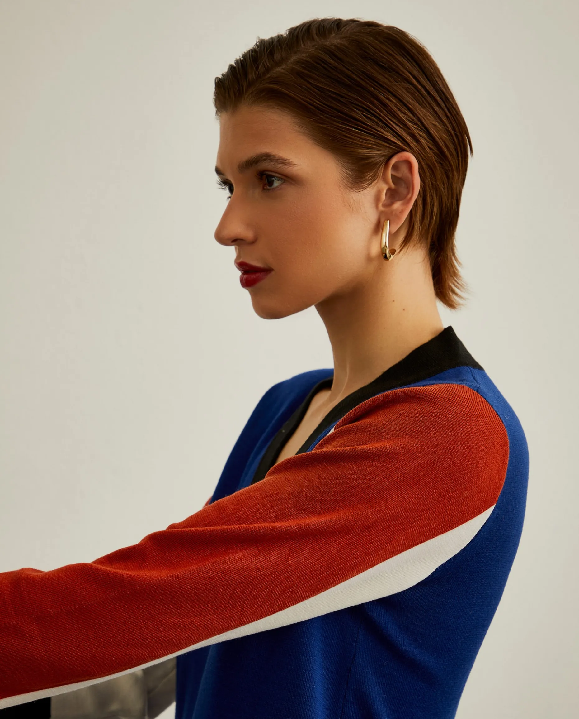 Vestido de malha colorblock