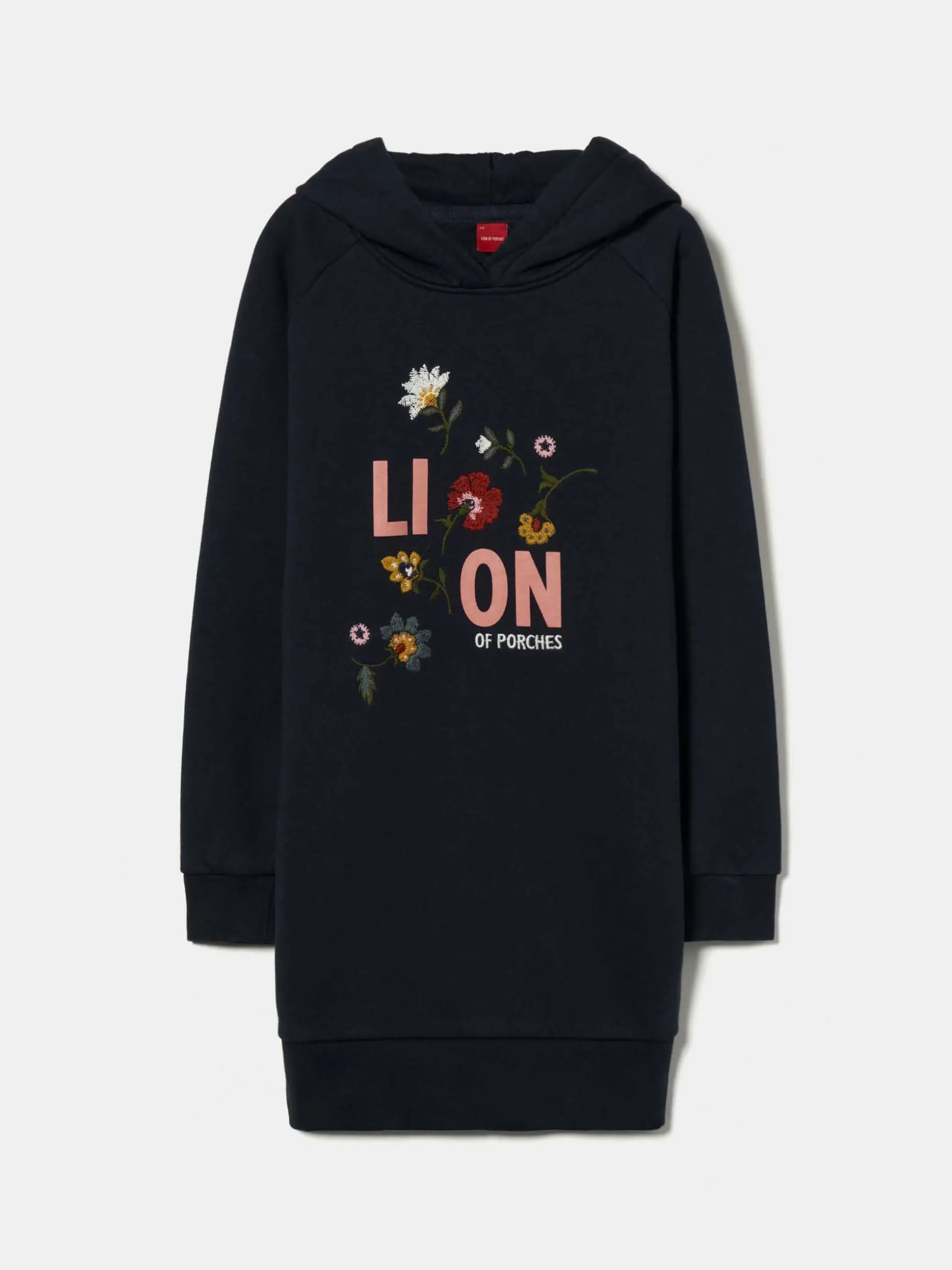 Vestido de malha com capuz