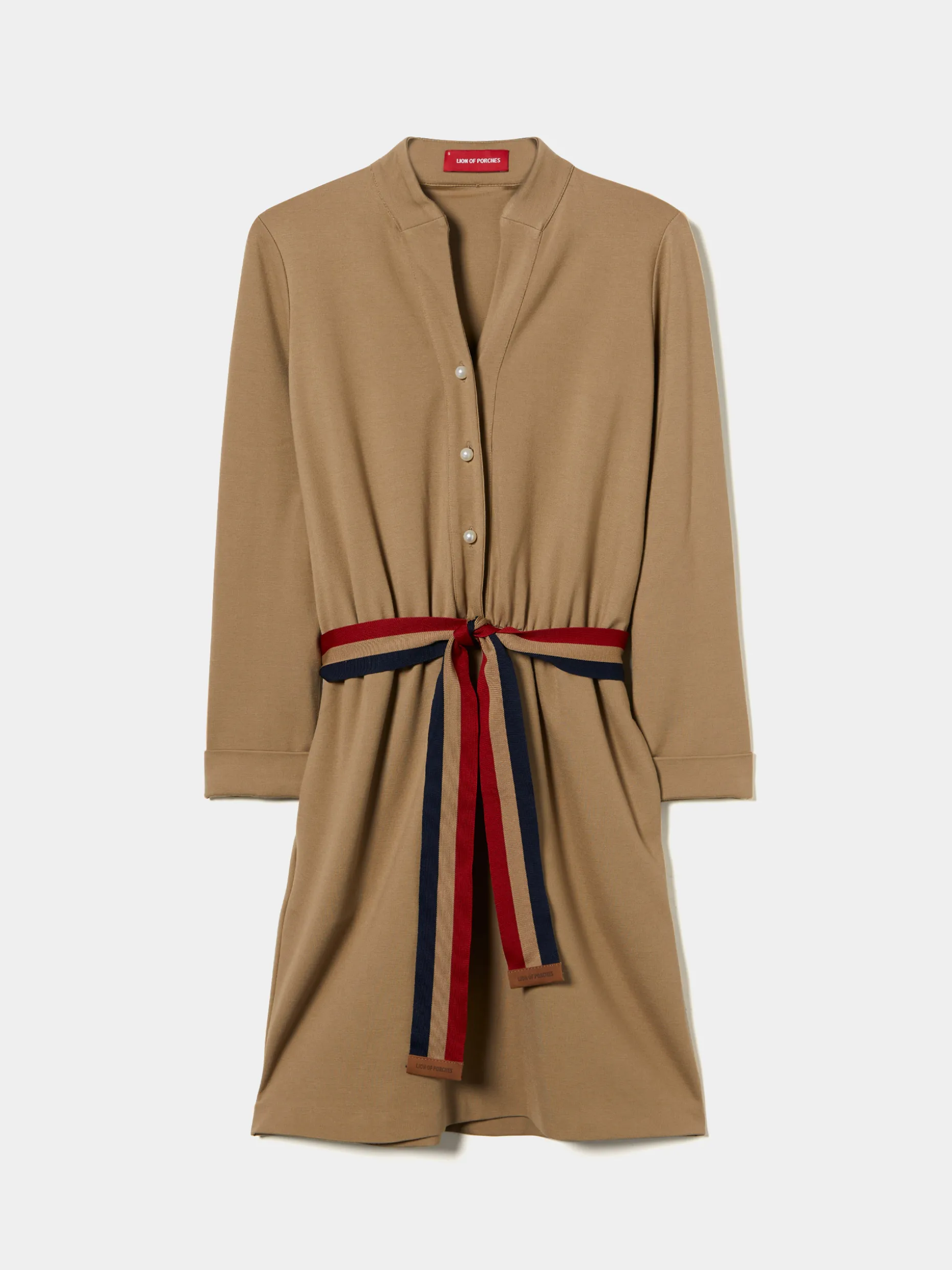 Vestido de malha curto com cinto