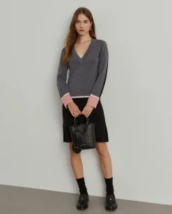 Vestido de malha curto color block