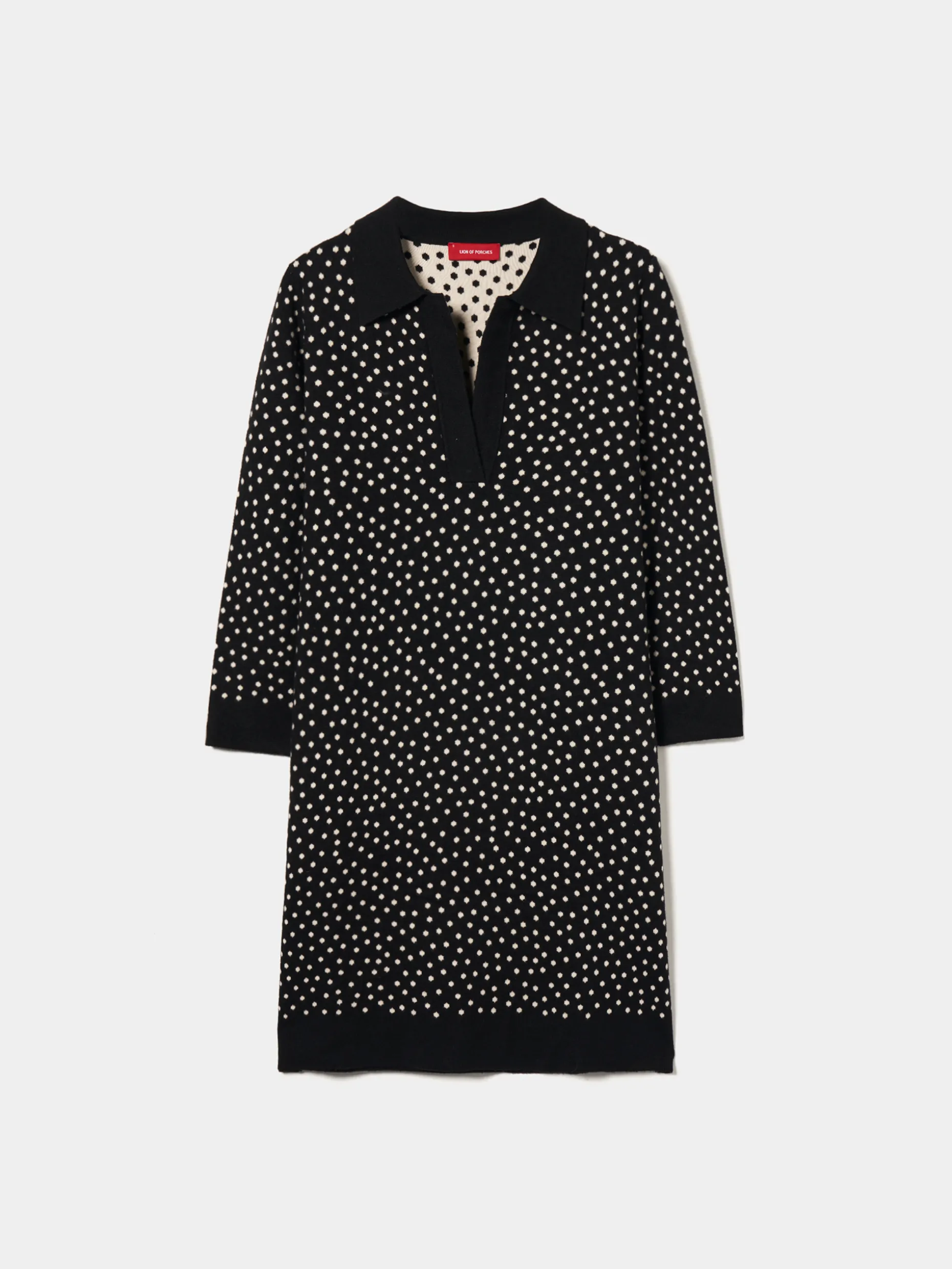 Vestido de malha polka dots