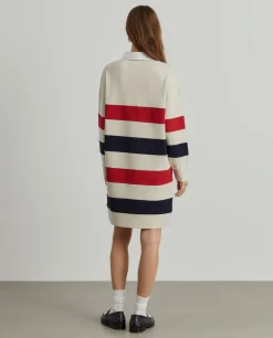 Vestido de malha às riscas