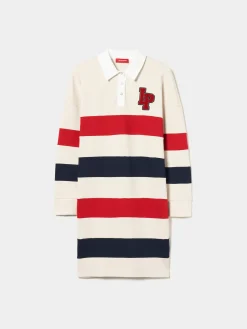 Vestido de malha às riscas