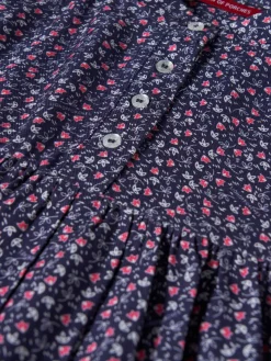 Vestido de manga comprida com padrão floral