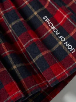 Vestido de manga comprida com padrão xadrez